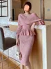 Work Dresses Elegant Knit 2 Pieces Sets Korean Knitwear Sexy V-neck Short Sweater Pullover Tops Conjuntos Women High Waist Slim Skirt Outfit