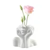 Vases moderne artistique à demi-visage en forme de corps humain Bureau de bureau nordique Table de style nordique décor en céramique de vase de vase de vase sculpture