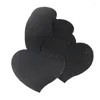 Décoration de fête 50pcs noir 4,5 4 cm coeur coeur étiquette de gâteau de mariage bac à gâteau cadeau décoration bricolage bricolage