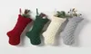 Christmas Knitted Stockings Decor Festival Gift Bag Fireplace Xmas Tree Hanging Ornaments candy Socks Red Green White Gray4851324