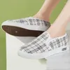Casual schoenen Cresfimix Women Fashion Round Toe Black Plaid Spring Slip On Anti Skid Work Lady Canvas Summer Office Loafers A913