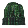 Bérets Matrix Original Green Design Men Femmes Capes de bonnet adulte Caps en tricot Bonnet Mode chaude