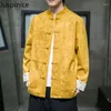 Мужские куртки осень китайский стиль пиджак ретро большой размер свободные повседневные высокие улицы рубашки с длинными рукавами мужская одежда мужская одежда