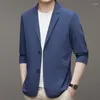 Giacche da uomo Corea Elegante elastica giacca per blazer giacca giapponese Summer Protection Ice Silk Abito unisex High Street Abbigliamento Urbano