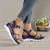 Kleiderschuhe klare PVC Keile Sandalen für Frauen Sommer dicker Boden Anti -Slip Rom Sandalien Mujer Knöchelgurt klobige Plattform Zapatos