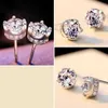 Stud Jewelrytop 925 Silver Silver Purple Amethyst Orees Oreads for Women Real Crown Crystal Wedding Party Bijoux H240504