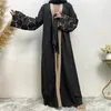 Vêtements ethniques Open ABAYA Dubai Kimono Sleeve Long Sleeve Women Robe Robe Muslim Islamic Lace Kaftan avec robe ramadan ceinturée