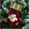 Christmas Decorations Stocking Santa Claus Sock Xmas Tree Hanging Gift Bag Candy Ornament Home Party Decoration Dbc Drop Delivery Ga Dhxyi