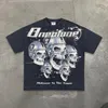 Men de vêtements imprimés d'anime de marque Trendy Men Y2K Gothic Punk Style T-shirt rétro rétro polyvalent à manches courtes et à manches courtes Femmes 240504