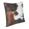 Travesseiro de travesseiro escocês vaca de vaca com couro de couro decoração kawaii animal hide loda de couro travesseiro de impressão