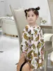 Clássicos saia bebê tigre padrão impressão vestido princesa tamanho 90-160 cm roupas de grife infantil de verão