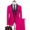 Herrenanzüge Kleidung für Männer Blazer 2 Set formelle Hochzeitskleidertuxedoanzug Elegante 3 Stück Luxus -Businessjacken Weste Hosen