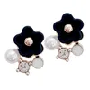 Dingle örhängen 1 par fashionabla blommor trendiga pärlor för kvinnor öron smycken med konstgjorda och diamanter