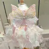 Dog Apparel Butterfly Princess Dress Pet Clothes Sweet Super Small Cute Chihuahua Soft Print Summer Pink Girl Mascot