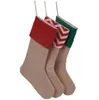 Canvas Christmas Stocking Sacs Gift Striped Basmas Stockings Burlap chaussettes Bagques de bonbons décorations de Noël 6532808