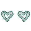 Heart Emerald Diamond Stud Oreing Brings 100% réel 925 Silver Silver Promise Moucles d'oreilles pour femmes Bridal Moisanite Jewelry 272B