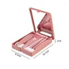 Make -up -Pinsel Mini Augenpinsel Spiegel Box Pinkes weiches Haar 5pcs Blush Tragbare Größe Set Beauty Professional Tools