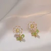 Düğün Mücevher Seti Titanyum Çelik Yeni Tasarım Ayçiçeği Yaratıcı Zircon Küçük Daisy Kolye Kolye Küpe Seti Kadın Bitki Sevimli Parti H240504