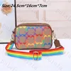 Sac de caméra instantanée Fashion Sac de créateur crossbody bourse Men Femme Sac épaule Multicolore Zip Rovible Alivable Belling Belt Messager Sac Small Square Sac