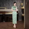 Ethnische Kleidung hochwertige echte Seiden Qipao Cheongsam Top Rock Sexy elegantes Abendkleid Schlankes Fit Special Interest Design Frauen Frauen