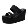 Eva Womens Soft Platform Sandals Slippers 9cm talon noir couleur dames fashion glissements épais semelles chaussures d'été tongs femme tongs 240428 240