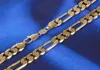 24K Solid Gold Mens 24k Solid Gold GF 8mm Italian Figaro Link Chain Necklace 24 Inches256T237D1593334