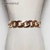 Twotwinstyle Patchwork Chain Belt for Women Hit Color Minimalist Belts Female Fashion New Accessories 2021 Style Spring Q0624 219n
