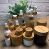 Bouteilles de rangement recyclées 10 g de cheveux lèvres sérum pot cosmétique Jar Luxury Bamboo Aluminium Continier avec crème pour les yeux intérieure