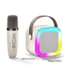 Altoparlanti portatili K12 Dual Microfono Karaoke Bluetooth Speaker RGB Light Tw