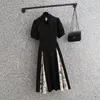 Vestidos de festa ehqaxin 2024 Vestido feminino de verão elegante retro estampado cheongsam simples manga curta estilo chinês m-4xl
