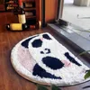 Carpets semi-cercle de sol de sol Boho Flower Cartoon Panda Pathea Absorption d'eau de porte épaisses Tapis de salle de bain antidérapante pour la douche Kitchen
