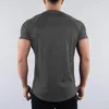Pamuk Nefes Alabilir Düz Renk Kısa Kollu Tshirt Spor Sporu Egzersiz Eğitimi Çalışma Gömlek Erkekler Vücut İnşa Fitness İş Kıyafetleri 240428