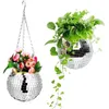 Disco Ball Planteur Globe Shape Mirror Sanging Vase Vase Pots Flower Platter Bohemian Style Flowerpots Pots Garden Pots Planteurs 240430