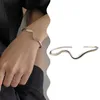 Pulseira minimalista de pulseira ajustável para mulheres casais moda moda criativa onda irregular