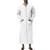 Vêtements ethniques Vobes arabie Muslim islamique Moyen-Orient Men de coton Mélange Qatar Robe Saudi Men's Robe Abaya