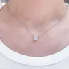 Neckless für Frau Swarovskis Schmuck passt quadratische silberne Einzeldiamantkette für Frauen mit Swarovski -Elementkristallkragenkette für Frauen