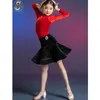 Stage Wear Children's Latin Dance Clothing 2024 Autumn/Winter Girls' Training Clothes Long Sleeved Gold Velvet Split Set