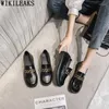 Casual Shoes Low Heels Loafers Women Oxford For Patent Leather Slip On Block Zapatos