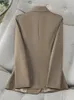 女性のスーツファッション秋の冬の長袖ブレザー女性ピンクカーキブラックブラウン女性ソリッドレディースレディースジャケットコート
