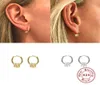 Hoop Huggie 925 Sterling Silver for Women Party Gifts Minimalist Light Luxury Crystal Earrings Lucky Bead Simple Ear Button Geom3526044