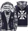 Västkust hackare tryckta hoodies män kamouflage tröjor vinter varmt tjockare fleece blixtlås jacka harajuku hoody male7915575