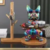 Dekorative Objekte Figuren Nordic French Bulldog Butler Dekor mit Tablett Big Mund Hund Statue Aufbewahrungsbox Tier Skulptur Figur Home Decor Geschenk T240505