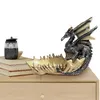 Objets décoratifs Figurines Creative Dragon Skull Entryway Story Statue Resin Resin Key Storage Retro Fantasy Home Decor Entryway Study Decorative Statue T2405