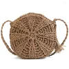 BAG LNS Mulheres sacos de palha boêmia rattan fêmea bolsa de praia círculo lady weaven crossbody handmade redond kintted bolso