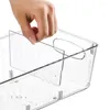 Storage Bottles Food Bin With Dividers Transparent Box Handle Divider Non-skid Bottom Vegetable For Fridge Fruits