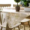 Stoelbedekkingen Waterdicht en oliebestendig wassen Plastic PVC -tafel Matte tafelkleed gouden kristalplaat