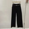 Jeans pour femmes 2024 coréen printemps automne-out high tai-boy pantalon de point de vague de cowboy pour les femmes