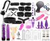 Produtos sexuais Brinquedos eróticos para adultos BDSM Sex Bondage Conjunto algemas Dildo Vibrador Anal Brinquedos sexuais de plugue para casais Y2103301889167