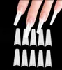False Nails 100pcsbag clearwhitenatural dicas de unhas francesas de bailarina longa capa pela metade de arte de acrílico de acrílico DIY Tools4526585
