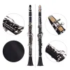 Gloves Muslady Abs 17key Clarinet Bb Flat with Carry Case Gloves Cleaning Cloth Screwdriver 10pcs Reed and Case Woodwind Instruments